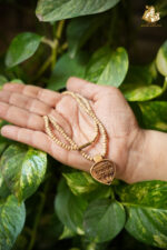Radha Vallabh Shri Harivansh Wooden Pendant with Tulsi Mala
