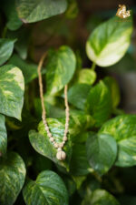 Tulsi Bead Mala with Lotus Bud Pendant - Image 3