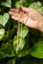 Tulsi Bead Mala with Lotus Bud Pendant - Image 9