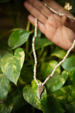 Radhe Charan Wooden Pendant with Tulsi Mala - Image 2