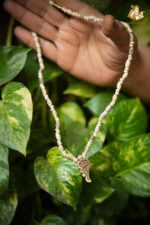Radhe Charan Wooden Pendant with Tulsi Mala - Image 3