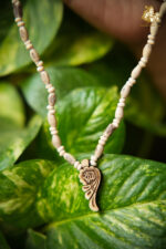 Radhe Charan Wooden Pendant with Tulsi Mala - Image 4