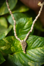 Radhe Charan Wooden Pendant with Tulsi Mala - Image 5