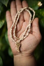 Radhe Charan Wooden Pendant with Tulsi Mala - Image 7