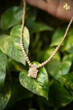 Radha Naam Wooden Pendant with Tulsi Mala