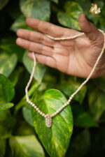 Shree Ram Naam Wooden Pendant with Tulsi Mala - Image 3