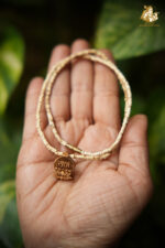 Radha Naam Lotus Wooden Pendant with Tulsi Mala - Image 2