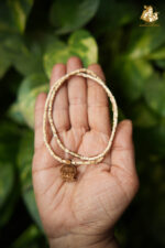 Radha Naam Lotus Wooden Pendant with Tulsi Mala - Image 4