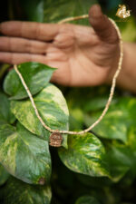 Radha Naam Lotus Wooden Pendant with Tulsi Mala - Image 7
