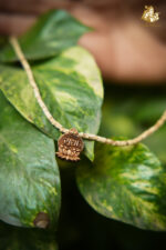 Radha Naam Lotus Wooden Pendant with Tulsi Mala - Image 9