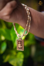 Handcrafted Hanuman Ji Wooden Pendant Tulsi Mala - Image 3