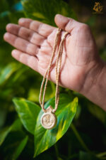 Handcrafted Shree Jagannath Wooden Pendant with Fine Tulsi Mala - Image 2