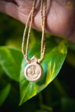 Handcrafted Shree Jagannath Wooden Pendant with Fine Tulsi Mala
