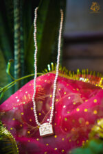 Shri Radhe Radhe Wooden Pendant Tulsi Mala - Image 3